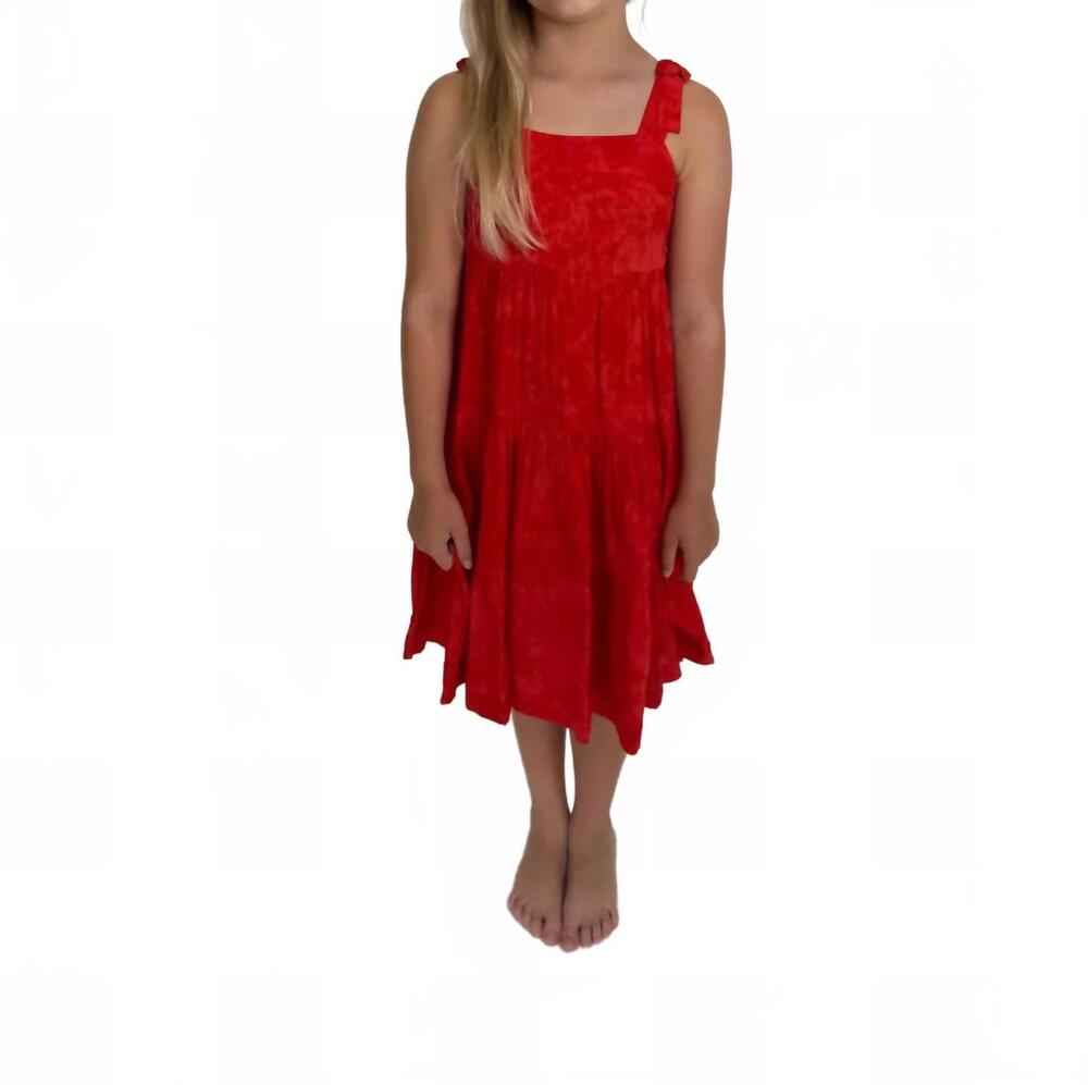 NEW KHUSH frangipani dress in hazy red coral